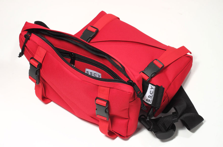 SSCY Bandolier crossbody sling messenger bag red