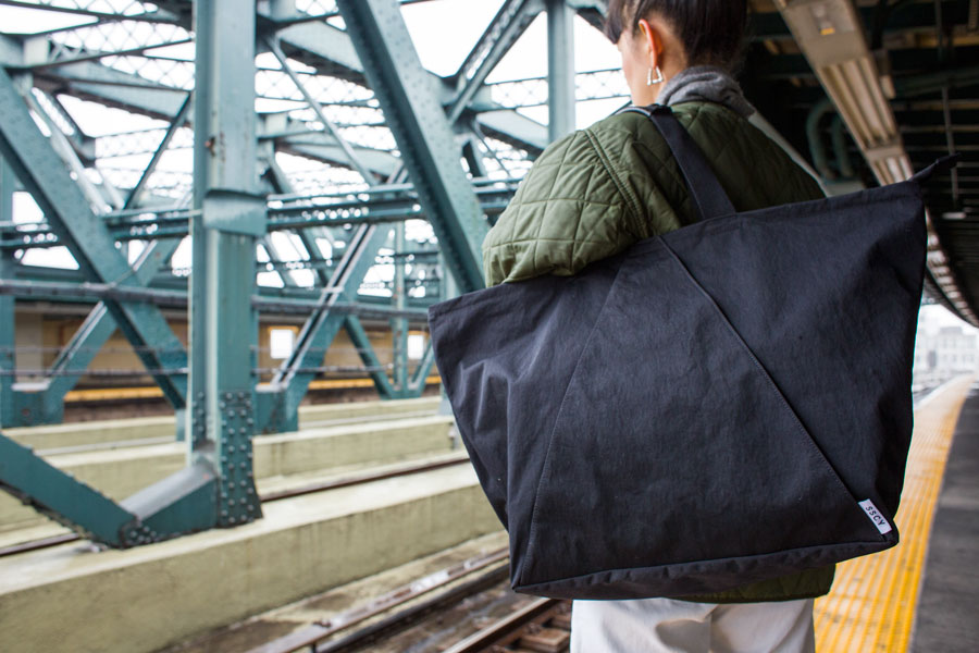 SSCY Tack Triangle convertible tote backpack messenger bag model shoot